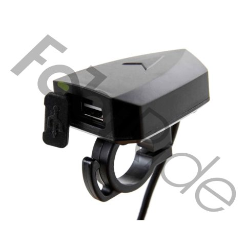 Chargeur téléphone USB 12V-80V fixé au guidon d'une trottinette électrique